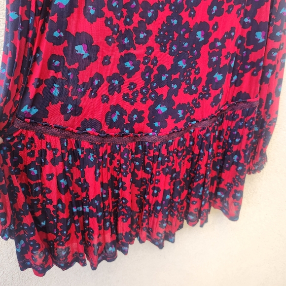 FREE PEOPLE Women's Love Letter Tunic Dress Medium Oversized Ruffle Boho - Picture 10 of 15